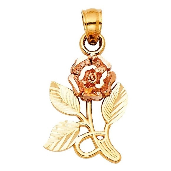 Flower Pendant 14k Rose Yellow Gold Pendant